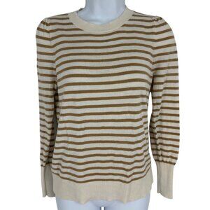 Loft Petites Womens Striped Long Sleeve Pullover Lightweight Sweater Size SP
